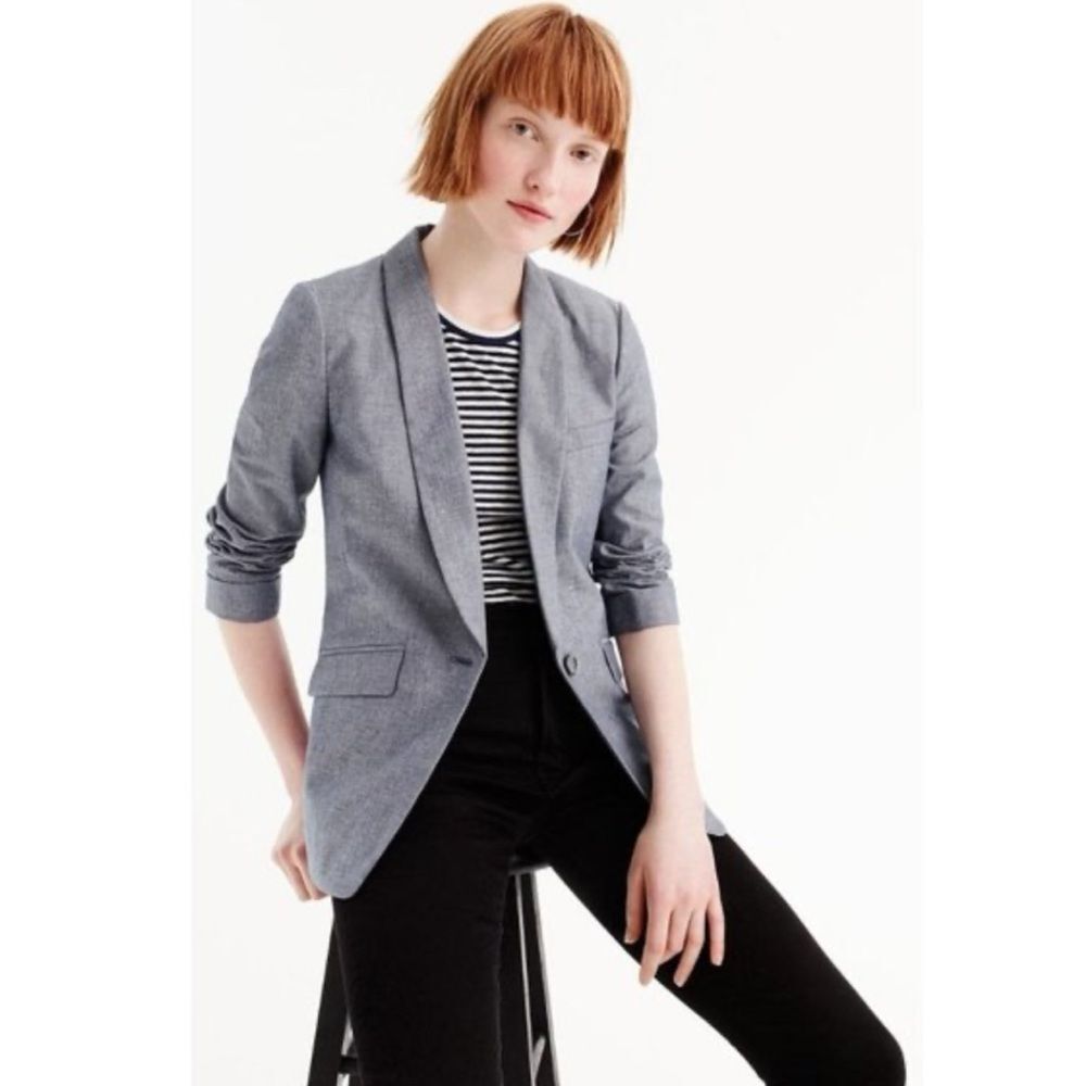J. Crew Unstructured Blazer in Linen Cotton Size 4